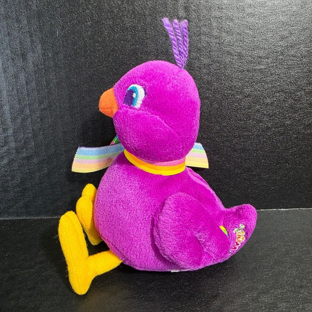 Lisa Frank Sweet Tweet Plush Bird Kids 6" Purple Good Rainbow Ribbon Heart
